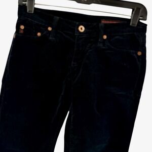 AG Adriano Goldschmied Velvet Jeans Womens 25R Black Skinny Raw Hem Made In USA